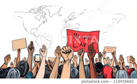 hand drawn international human right design 118456682