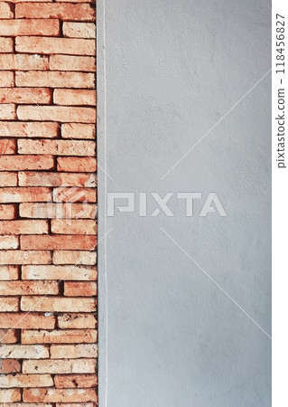 brick wall with cement wall texture                                        118456827