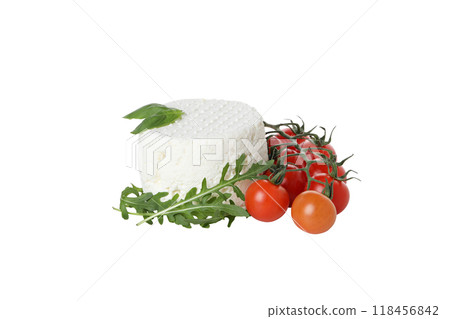 PNG,Ricotta with fresh tomatoes, isolated on white background PNG,Ricotta with fresh tomatoes, isolated on white background 118456842