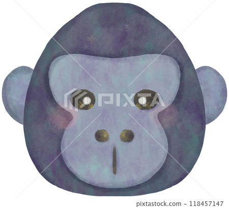 Cute gorilla illustration face Cute gorilla illustration face 118457147