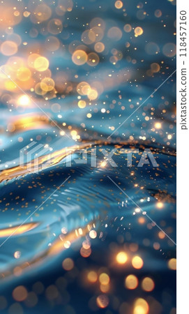 twinkling in the form of stars and sparks on the water. Abstract background 118457160