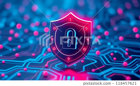 Realistic internet security badge concept for bussines Realistic internet security badge concept for bussines 118457621