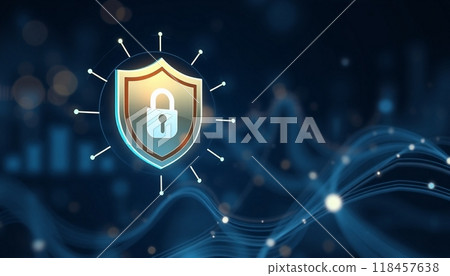 Realistic internet security badge concept for bussines Realistic internet security badge concept for bussines 118457638