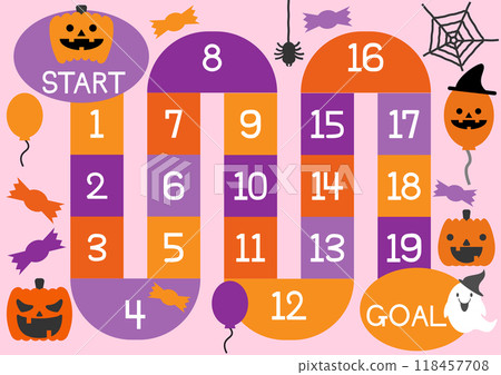 Cute Halloween illustrations of sugoroku 118457708