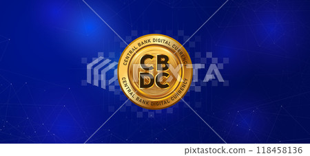 CBDC central bank digital currency crypto blockchain coin concept futuristic financial technology 118458136