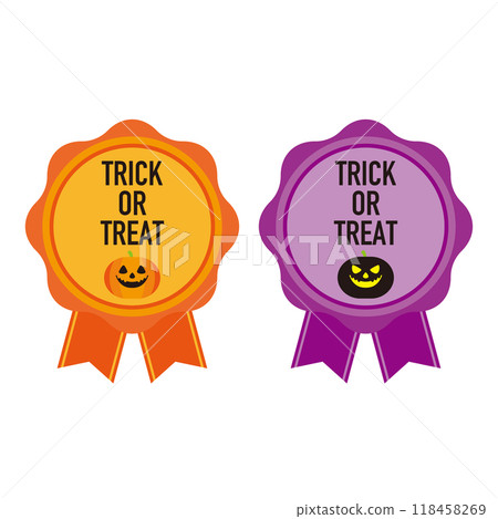 萬聖節南瓜標籤素材 118458269