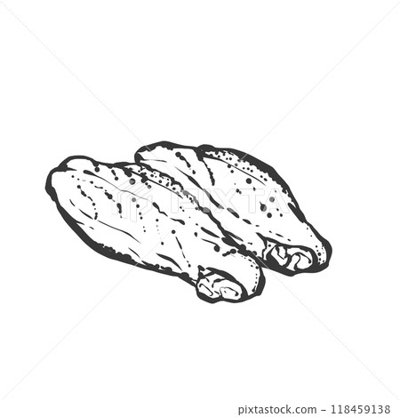 Hand-drawn illustration of chicken wings Hand-drawn illustration of chicken wings 118459138