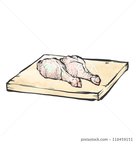 雞翅手繪畫筆風格插畫 雞翅手繪畫筆風格插畫 118459151