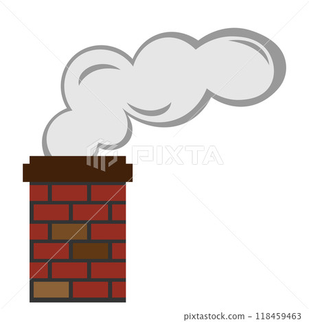 一個簡單的磚煙囪冒煙的插圖 118459463