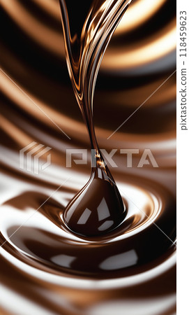 Melted chocolate close-up. Melted chocolate close-up. 118459623