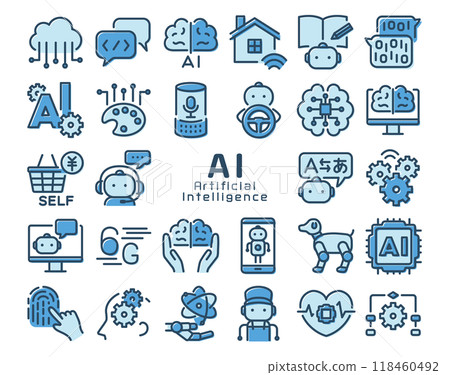 AI 人工智慧彩色圖示集 118460492