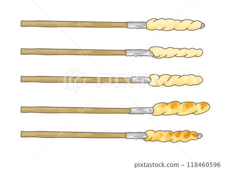 烘烤前的麵包棒，略呈褐色的棒麵包插圖集 1 118460596