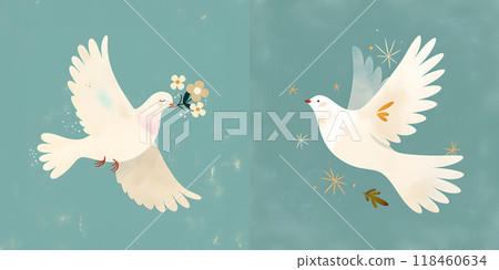 Symbol of peace: Bird watercolor design 118460634