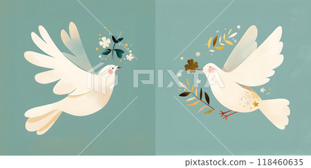 和平鳥水彩設計的象徵 118460635
