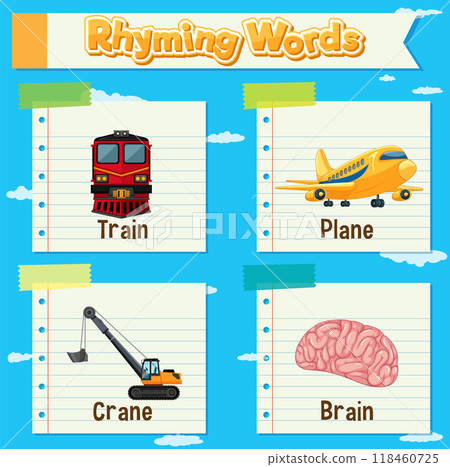 Rhyming Words Educational Illustration Rhyming Words Educational Illustration 118460725