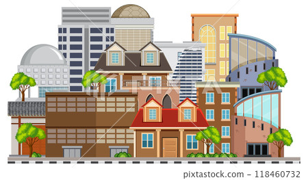 Modern Urban Building Illustration 118460732
