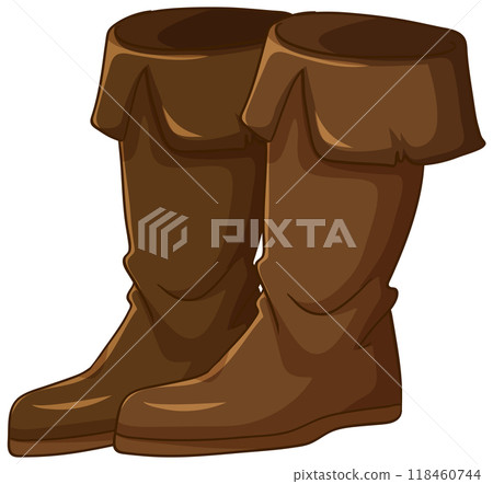 Brown Leather Boots Illustration 118460744