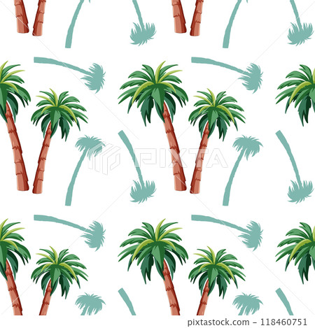 Tropical Palm Tree Pattern 118460751
