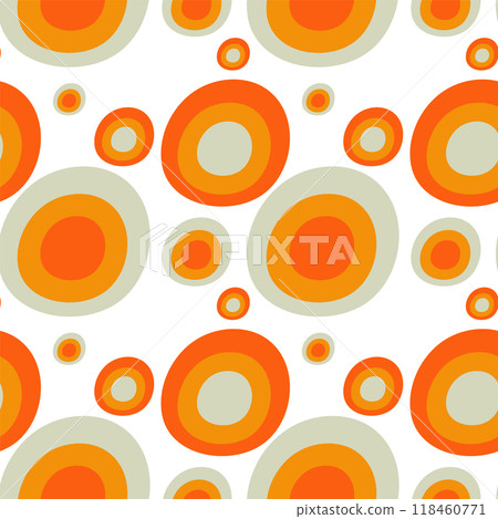 Retro Orange Circle Pattern 118460771