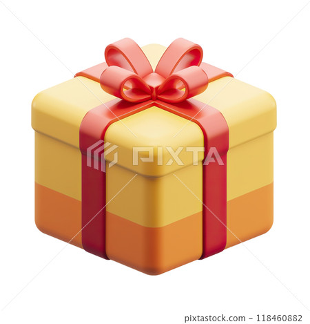 AI-generated item. 3D gift box isolated on a transparent background. 118460882
