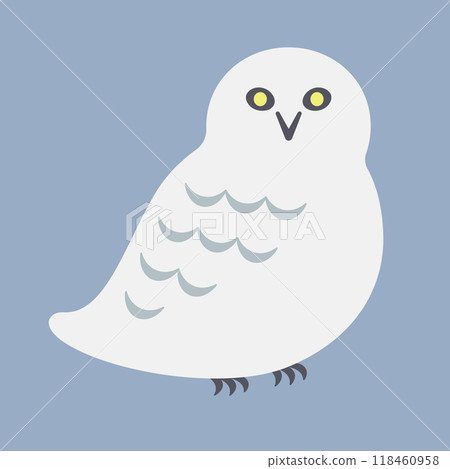 Scandinavian style illustration: Snowy owl (gray background ver.) 118460958