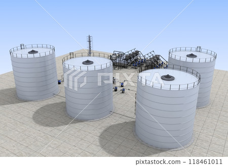 oil refinery, chemical production, waste processing plant, exterior visualization, 3D illustration, cg oil refinery, chemical production, waste processing plant, exterior visualization, 3D illustration, cg 118461011