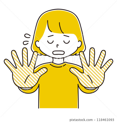 Illustration of a woman with rough hands 118461093