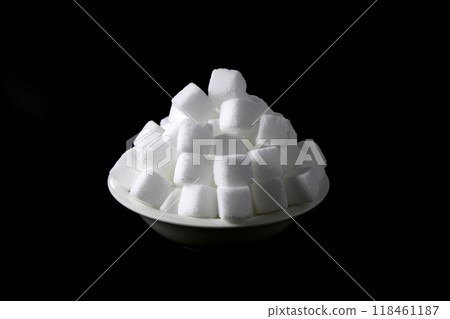 A heap of sugar cubes 118461187