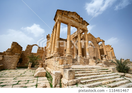 View of Capitolium Temples in archeological site of Sufetula View of Capitolium Temples in archeological site of Sufetula 118461467