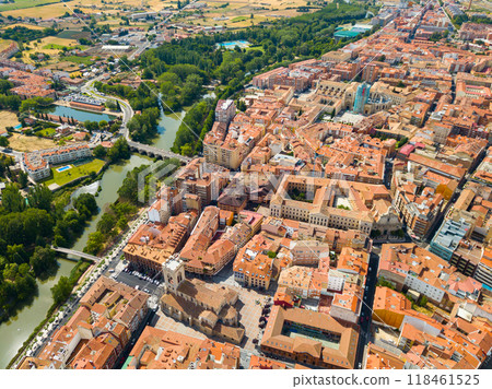 Aerial view on the city Palencia. Spain Aerial view on the city Palencia. Spain 118461525