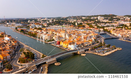 Drone view of the administrative center of the city of Martigues 118461538