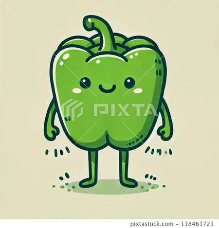 Cute bell pepper character for food education and health Cute bell pepper character for food education and health 118461721