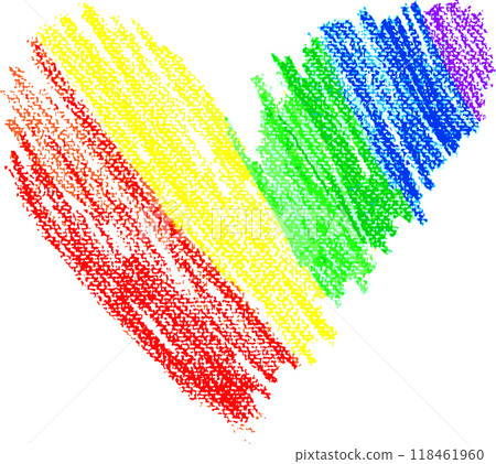 Chalk Drawn Rainbow Heart Child Illustration Chalk Drawn Rainbow Heart Child Illustration 118461960