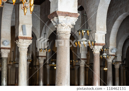 Interior of Great Mosque of Kairouan (Uqba Mosque) Interior of Great Mosque of Kairouan (Uqba Mosque) 118462131