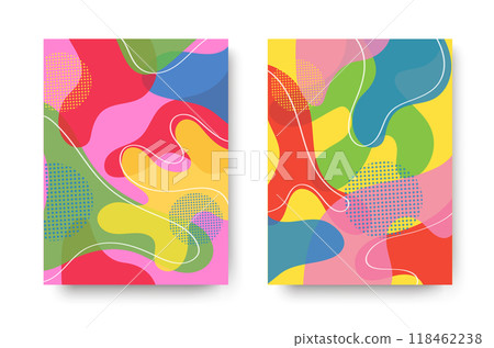 colorful abstract shapes composition in trendy style background colorful abstract shapes composition in trendy style background 118462238