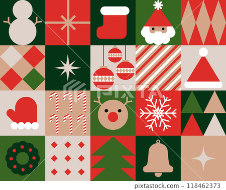 Cute geometrical Christmas seamless pattern 118462373