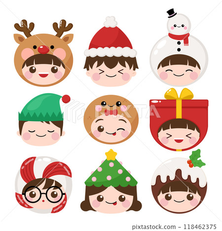 Cute Christmas character avatar set Cute Christmas character avatar set 118462375