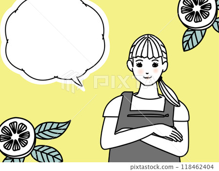 水果、女人和氣球的插圖 水果、女人和氣球的插圖 118462404