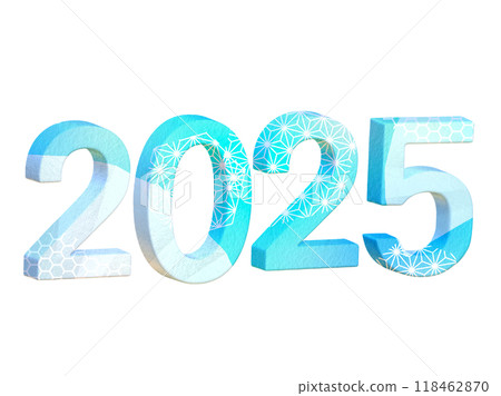 2025日式3D數位藍色 2025日式3D數位藍色 118462870