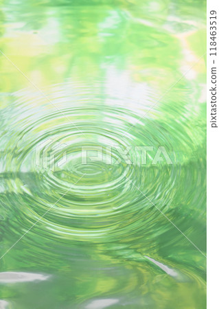 A close-up of a green water surface with ripples, empty space for displaying products. Minimalist photo can be used for various purposes, such as a skincare and cosmetic product advertisements. A close-up of a green water surface with ripples, empty space for displaying products. Minimalist photo can be used for various purposes, such as a skincare and cosmetic product advertisements. 118463519