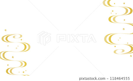 Flowing water pattern, gold, simple frame 118464555