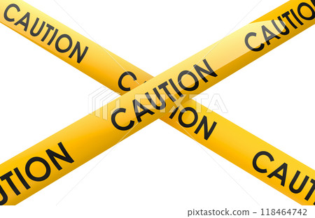 Danger Caution Barrier Tapes, 3D rendering 118464742