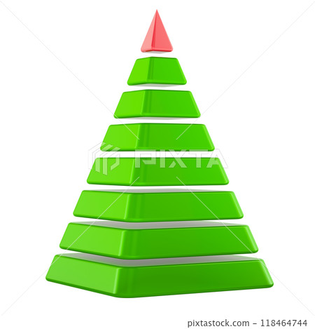 Abstract Christmas Treep Pyramid, green color. 3D rendering Abstract Christmas Treep Pyramid, green color. 3D rendering 118464744