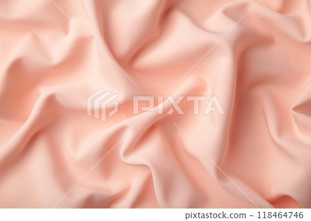 Peach silk background with drapery in the corner Peach silk background with drapery in the corner 118464746