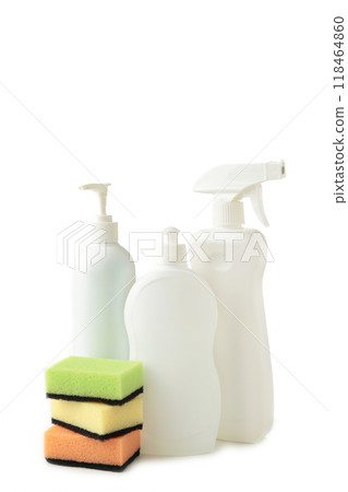 Set of cleaning tools isolated on a white background. Set of cleaning tools isolated on a white background. 118464860
