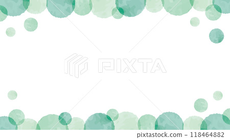 Watercolor polka dot frame green bubble 118464882