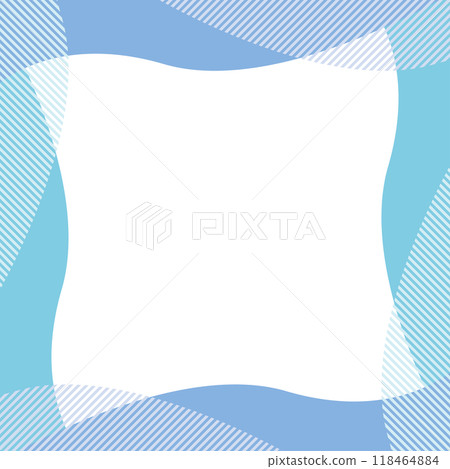 Abstract striped square frame blue light blue 118464884