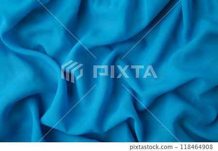 Smooth blue satin with curve and ripple 118464908