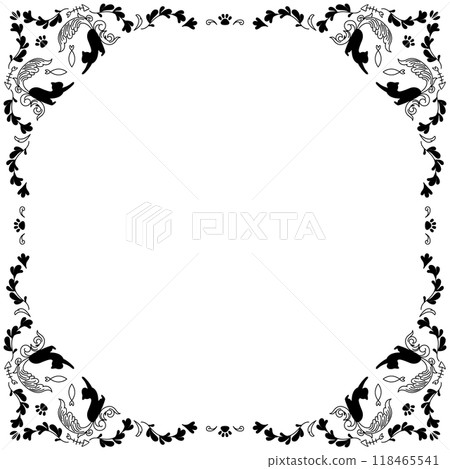 Cat baroque ornament frame 118465541