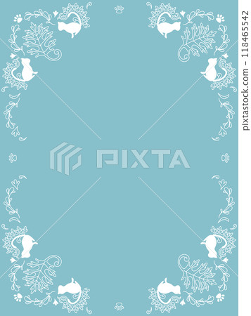 Cat baroque ornament frame 118465542